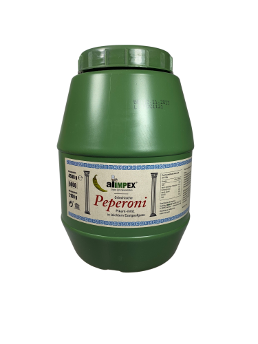 Alimpex griechische grüne Peperoni im Fass 4,5kg