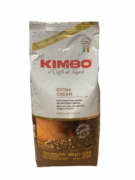 1kg Tüte Espressobohne von Kimbo Extra Cream